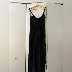 Denim & Supply Ralph Lauren Black Fringe Maxi Dress